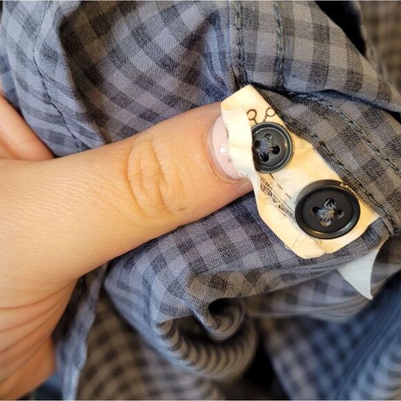 Mammut Men's Blue Gingham Eldora Logo Button Down Shirt Size US L - Picture 7 of 7